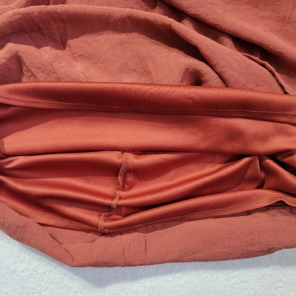 Wrangler Boho Flutter Sleeve Crochet Accent Dress Burnt Orange Rust Color Size M - Picture 6 of 12